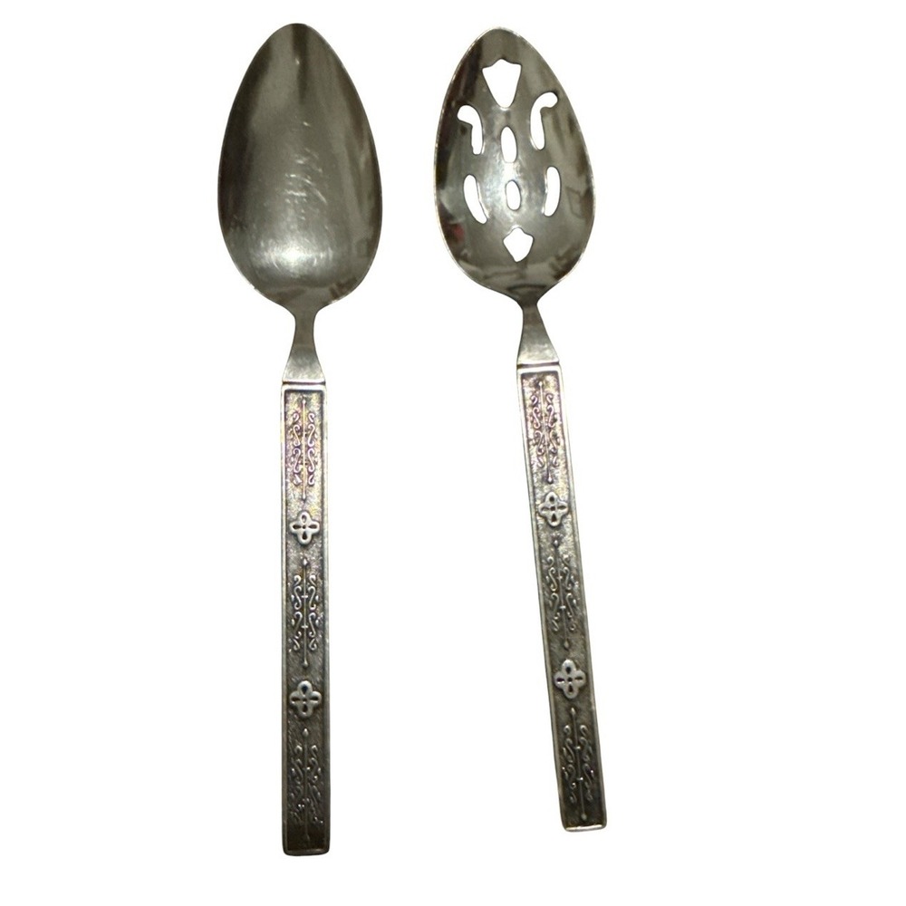 Vintage Nasco Kashmir Greta Flatware Serving Spoons
